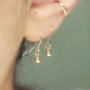 Dainty 14k/18k Ball Charm Earrings